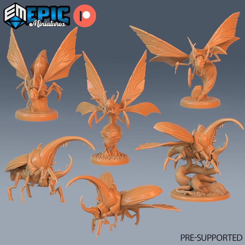 Giant Beetle & Wasp Set / Hercules Insect & Winged Insect / Jungle Bug & Claw Hugger / Forest Encounter