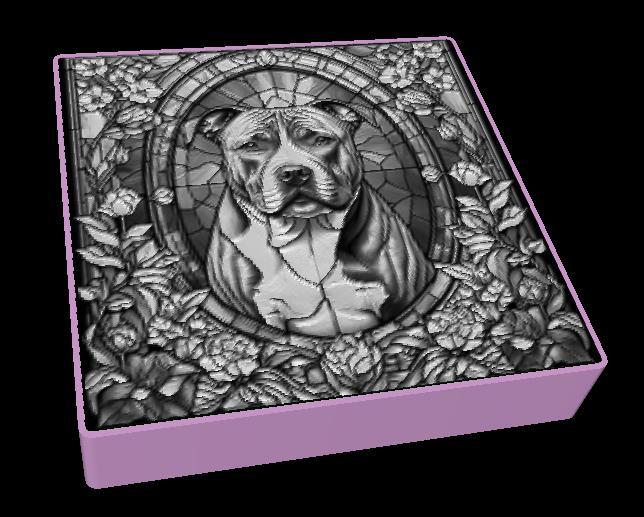 Lightbox Staffordshire Bull Terrier lithophane
