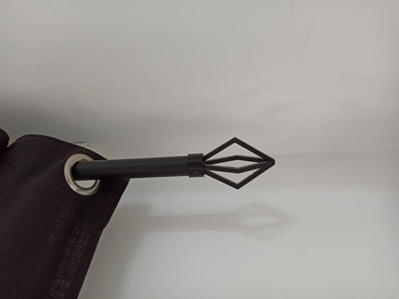 Curtain rod end cap for 25mm tube