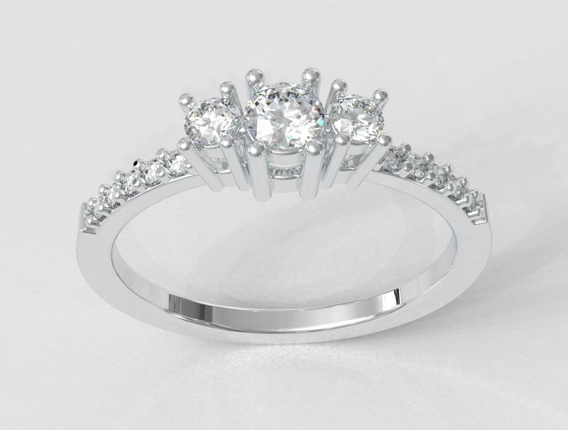 3 Stones Engagement Ring
