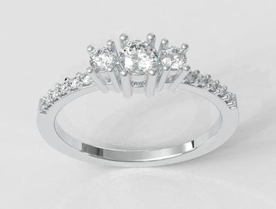 3 Stones Engagement Ring