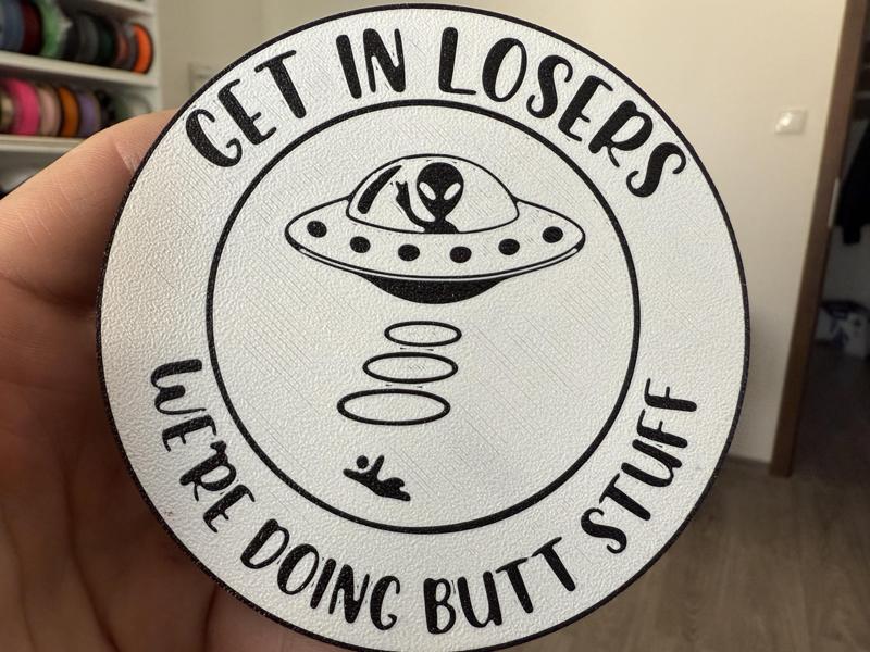 UFO butt stuff coaster