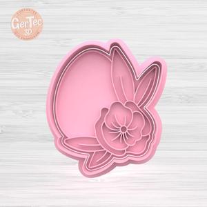 BIG FLOWER EGG Cutter with Stamp / Cookie Cutter