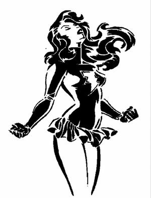 Mary Marvel stencil