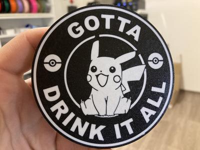 Pokemon Pikachu Drink it all coaster