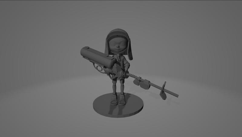 Splatoon 3 Inkling Boy (Soaked) with E-Liter 4k miniature model