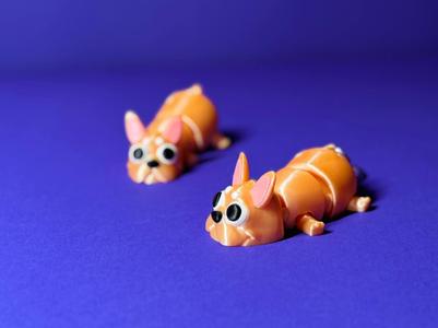 🐾 Funny Flexi French Bulldog – Articulated 3D Printed Toy & Keychain