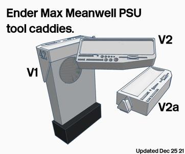 Ender 3 Max. Meanwell PSU Tool holder/s (dual z screw users)