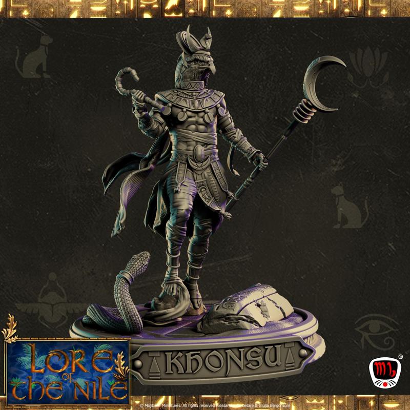 Khonsu, God of The Moon Diorama (Pre-supported)