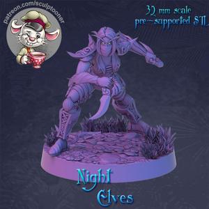 Night Elf rogue crouching female