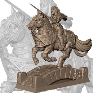 Female paladin on horse