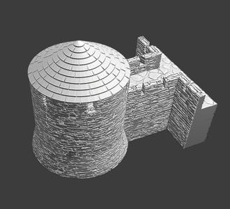 Medieval Round Bastion - Medieval Castle Model Modular System