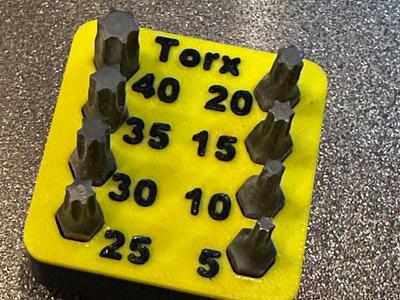 Gridfinity 1x1 Hex Bit Holder-Torx Set