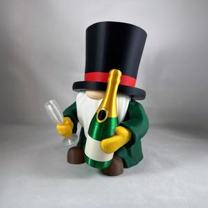 Build-a-Gnome New Year’s Add-On STL Bundle – Top Hat, Champagne Bottle and Glass