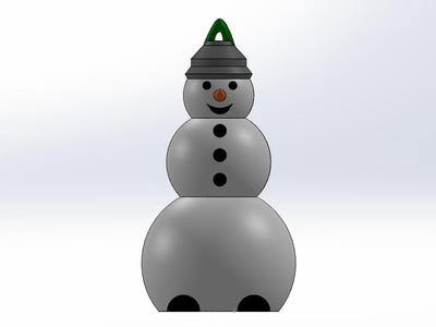 Spiral Snow Man Tree Ornament