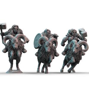 Dwarf Ram Riders (pre-supported)