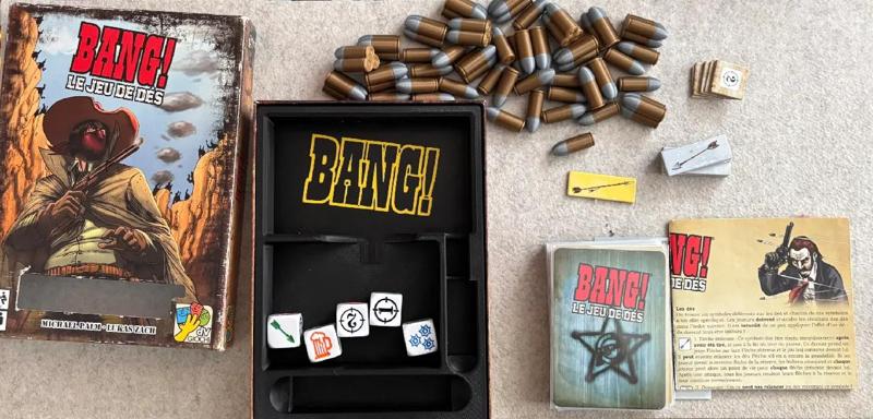 Bang Jeu de Dés (base avec balles 3d) cartes Sleevées   