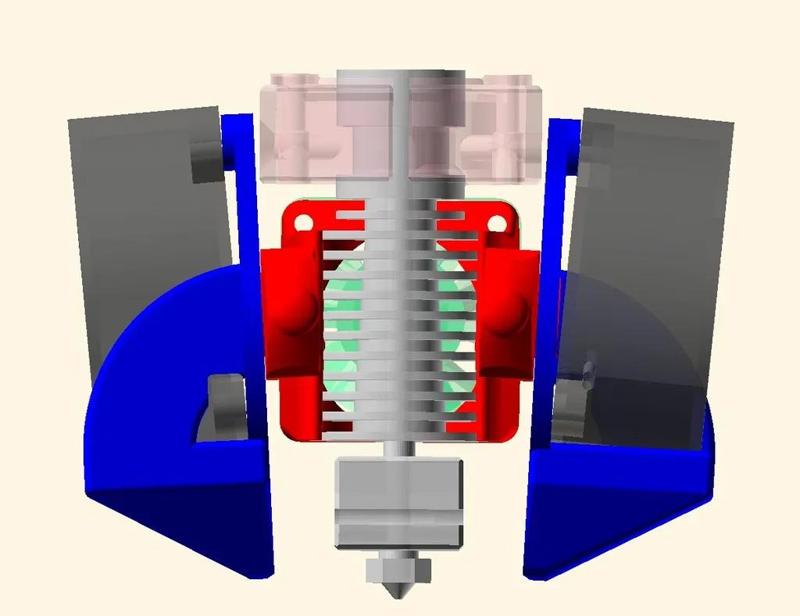 E3D V6 Ducts! (simple modular fan adapter for 40mm and 45mm radial part coolers)   