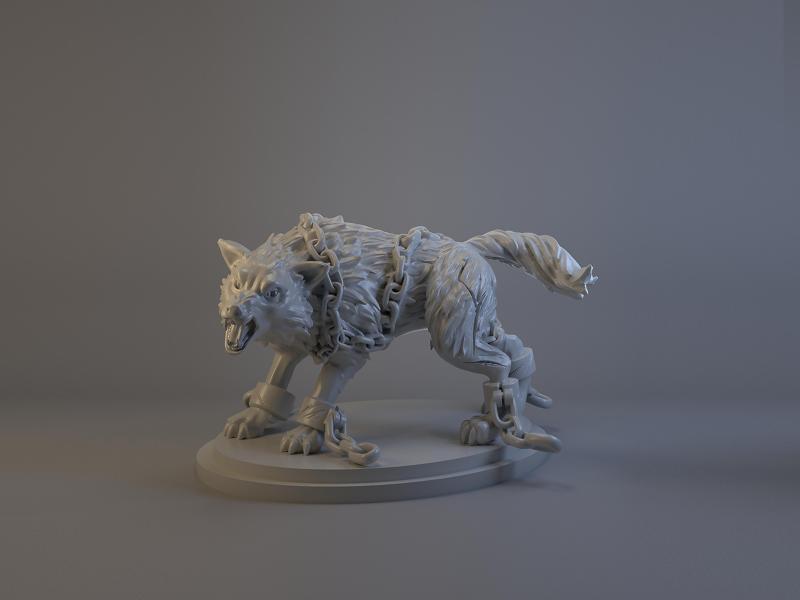 Fenrir, the gigantic monstrous wolf from Norse mythology.