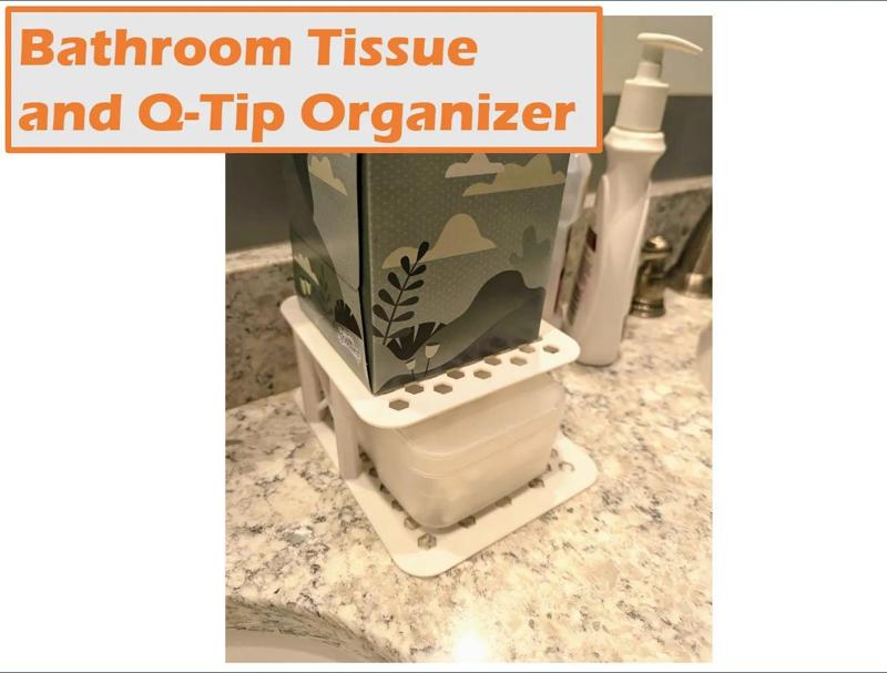 Bathroom Tissue and Q-Tip Organizer   