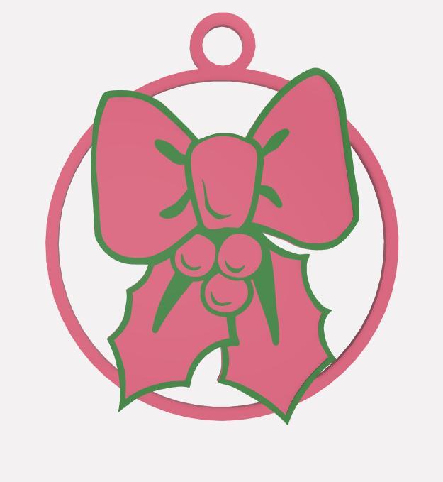 boule noel houx et noeud