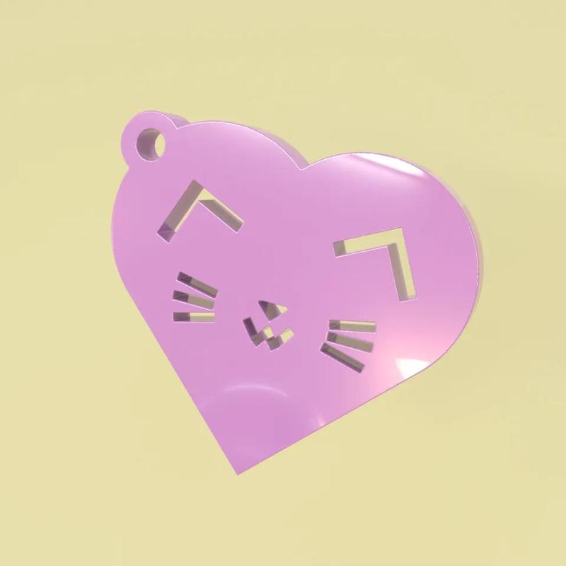 cat love keychain   