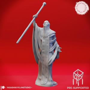 Red Wizard Glass Staff - Tabletop Miniatures (Pre-Supported)