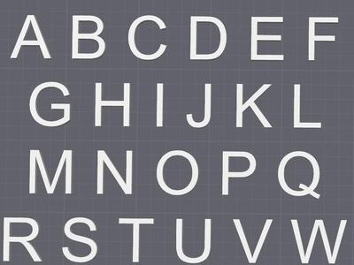 3D-Printable Arial Letters (A–Z, Uppercase & Lowercase) 