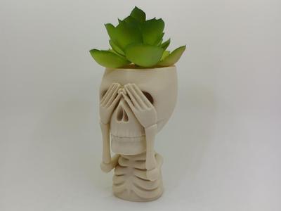 "See Nothing" Skeleton Planter