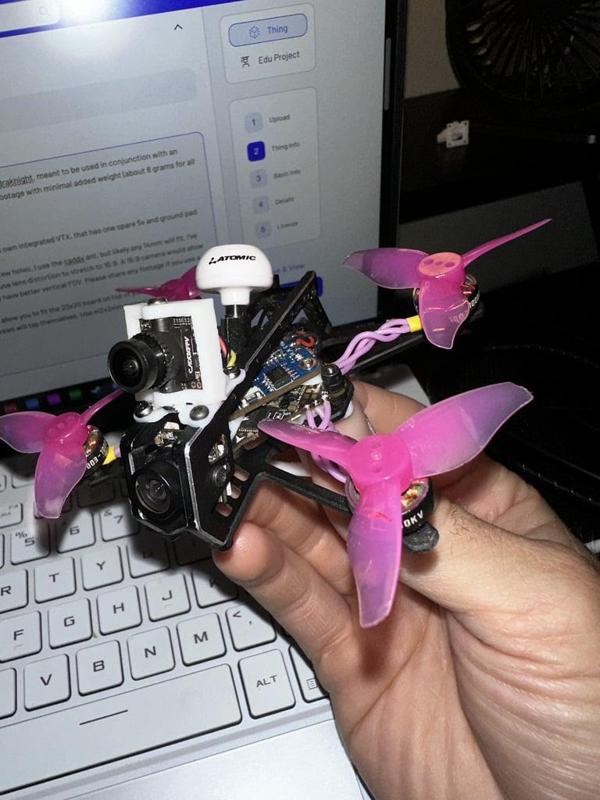 "Hydra" Vertical 14mm Analog Cam Mount for HGLRC Draknight