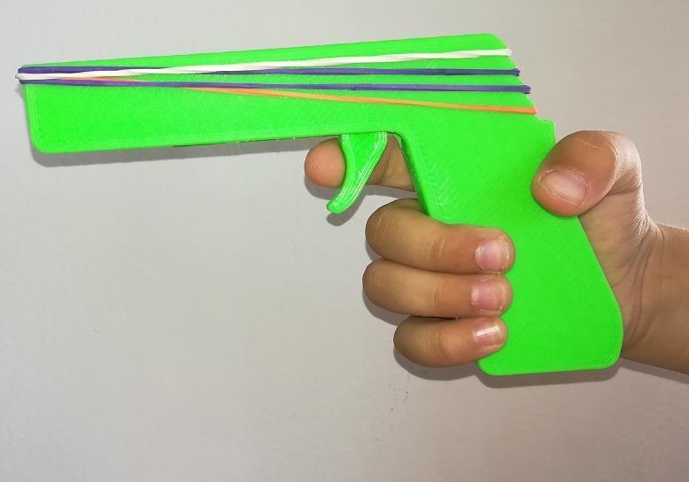 RUBBER BAND GUN - NO SUPPORTS - 4 BAND - 3 PIECE