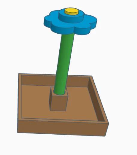 Flower with simple pot   