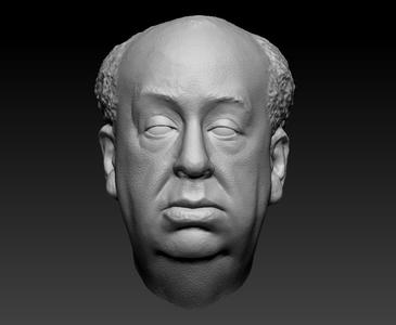 Alfred Hitchcock 3D Scan Head Likeness (Psycho, The Birds, Vertigo, Rear Window, Filmmaker, Director, etc.)