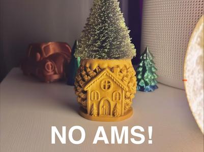 The Pine Cone Cabin with Christmas Tree
