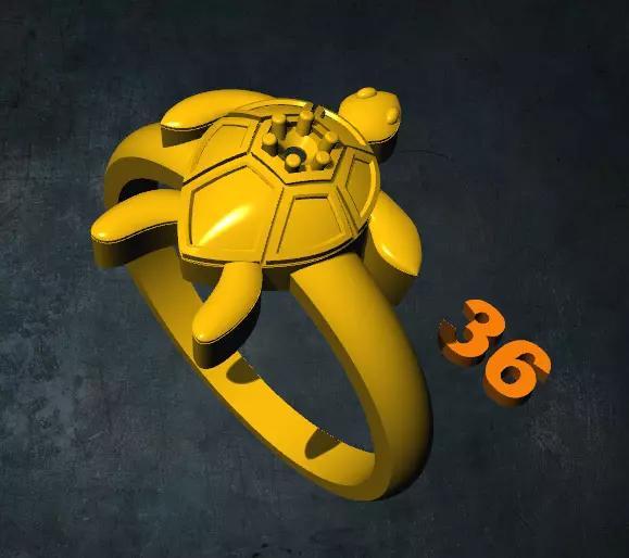 tortois turtle ring with number