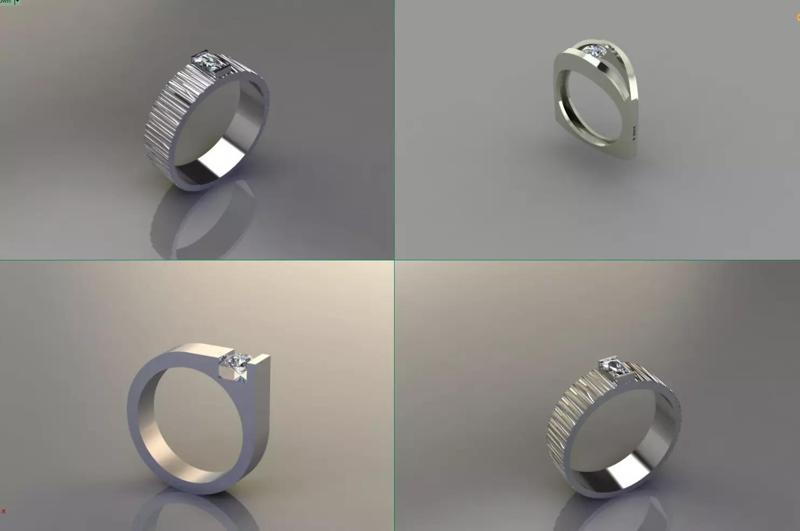 Italian Band Ring Set  3D Printable Rings Pack of 4