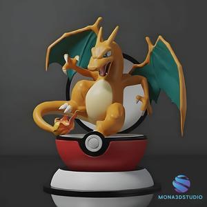 Charizard Bursting from Poké Ball - Pre-supported