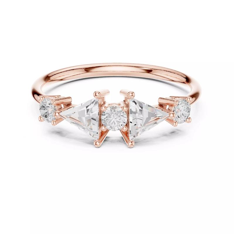 Tringle Cut Diamond Engagement Wedding Ring 3DM STL Video