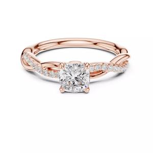 Twisted Shank Cushion Cut Diamond Wedding Ring 3DM STL Video