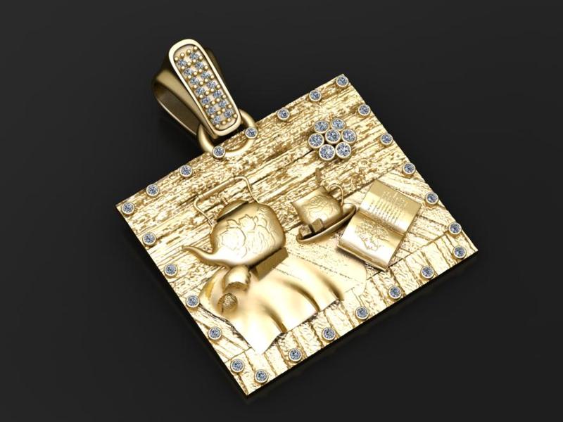 Golden Tea-Time Pendant