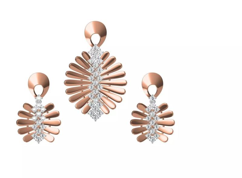Women Earrings Pendant Set STL FBX JCD Details