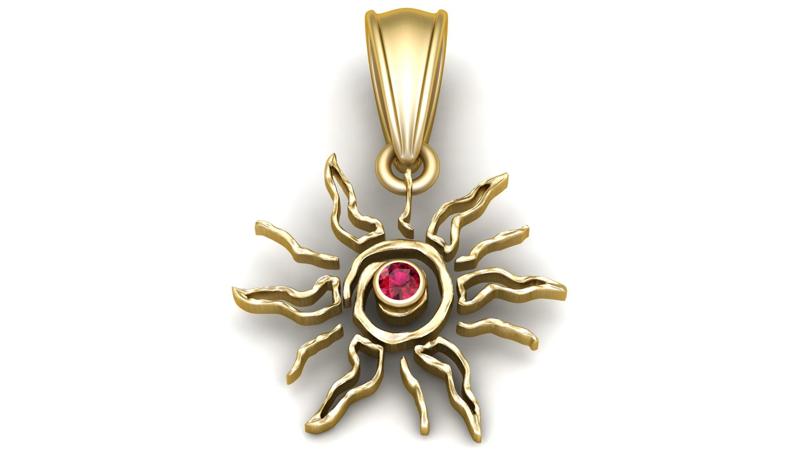 Abstract Sun Pendant