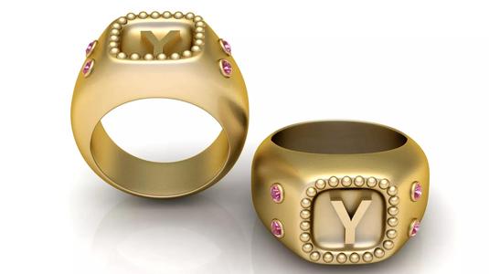 Y ALPHABET RING 3D PRINTABLE MODEL