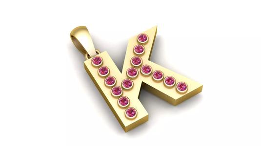 K ALPAHBETS PENDANT   3d printable model