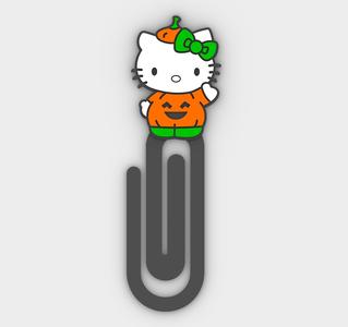 Paperclip HELLO KITTY INSIDE A PUMPKIN - bookmark - 3MF pre-painted , STL