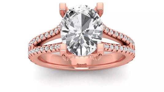 Lotus Ring Solitaire Wedding Engagement Women Double Band Ring