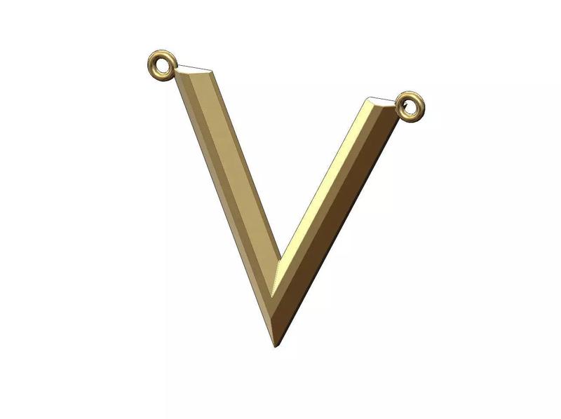 Chamfred V chevron pendant