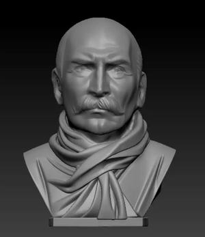 Tuncel Kurtiz ve Ramiz Karaeski Detayli bust 3D Model STL