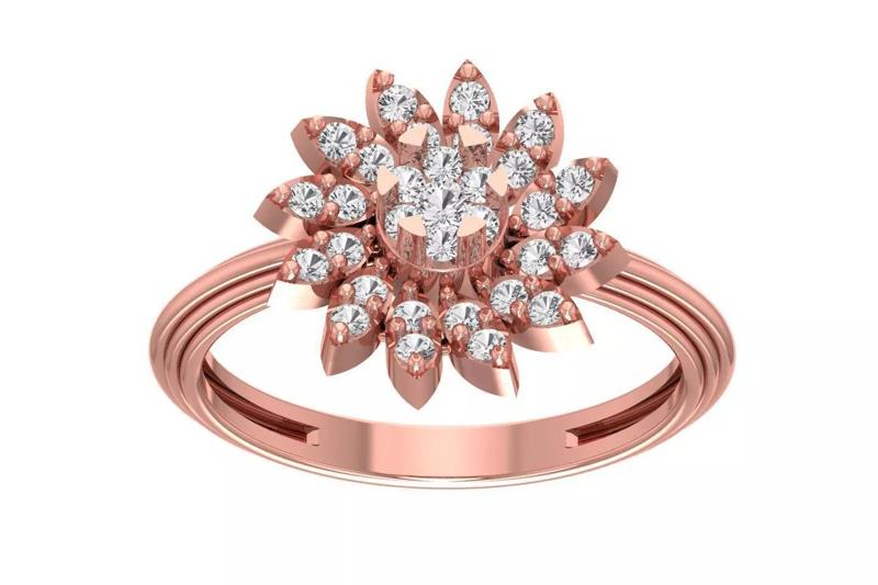 Women Wedding Engagement Flower Ring