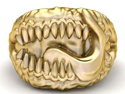 ANIMAL JAW DESIGN RING 3D PRINTABLE MODEL